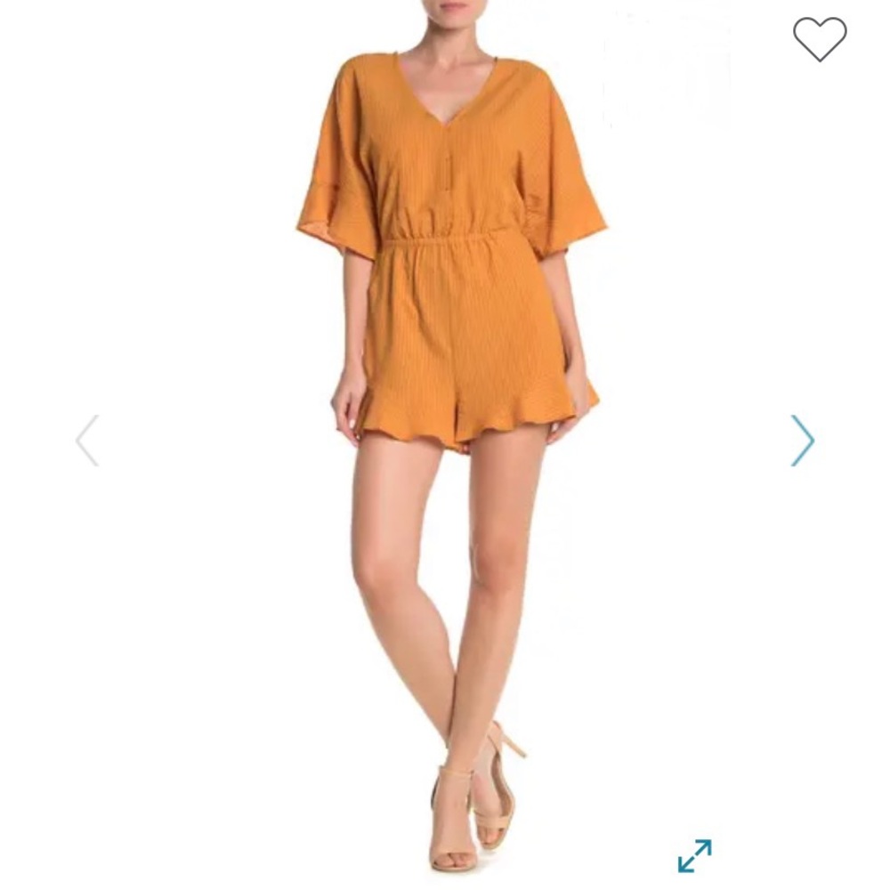 LUSH Striped ruffled romper